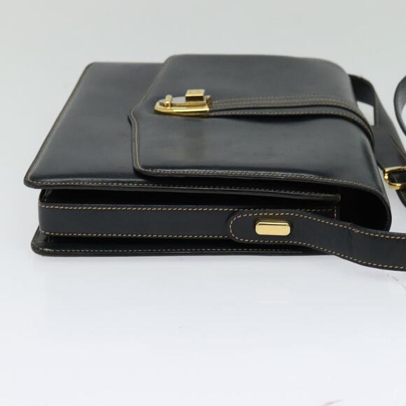 GUCCI Shoulder Bag Leather Navy Gold - Picture 5 of 13